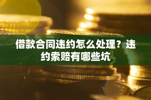 武汉借款合同违约怎么处理？违约索赔有哪些坑