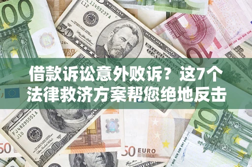 武汉借款诉讼意外败诉？这7个法律救济方案帮您绝地反击！