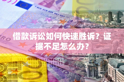 武汉借款诉讼如何快速胜诉？证据不足怎么办？